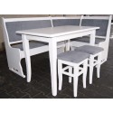 Narożnik kuchenny N1B STÓŁ TABORETY 155X115 BIAŁY