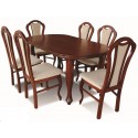 Komplet stołowy stół + 6 krzeseł Ludwik